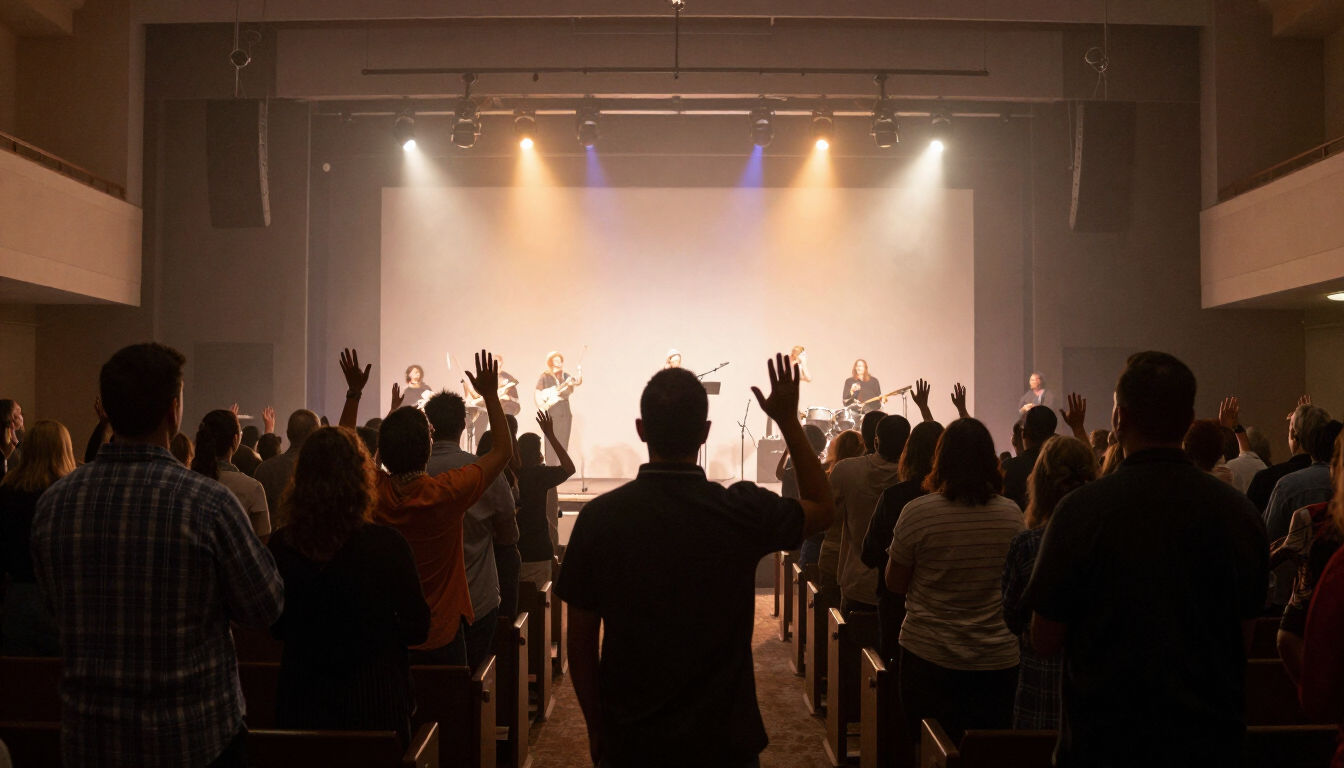 Congregation worshiping at Connect Point Church